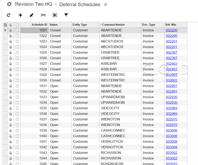 Deferred Revenue Schedule Excel Template