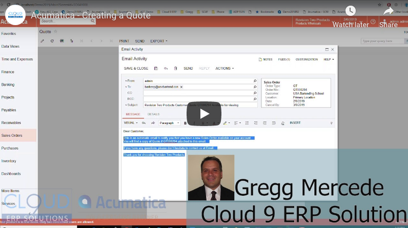 How to Create a Sales Quote in Acumatica 2/08/19