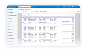 Acumatica Intercompany accounting dashboard