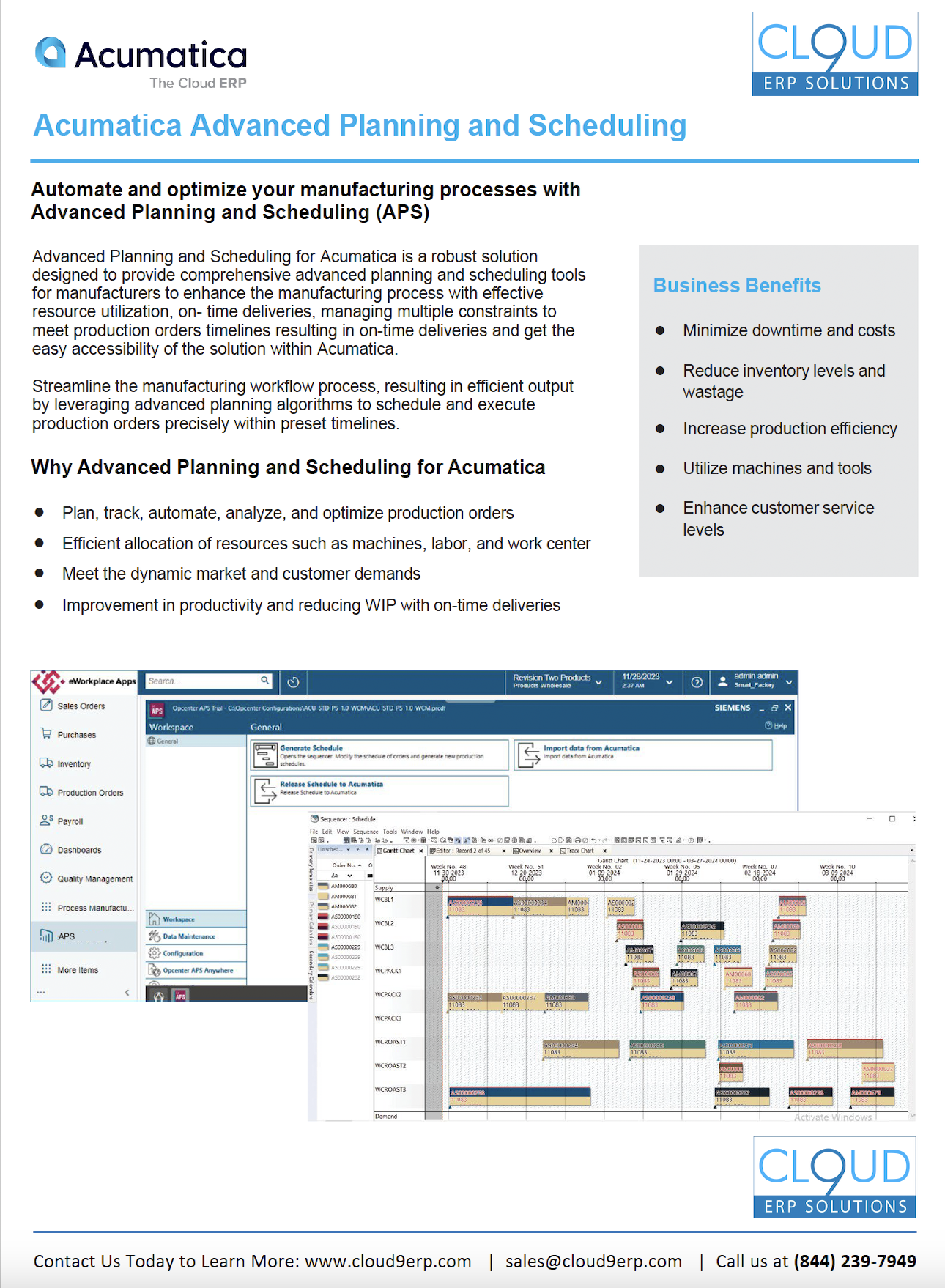 Advanced Planning and Scheduling data sheet download 